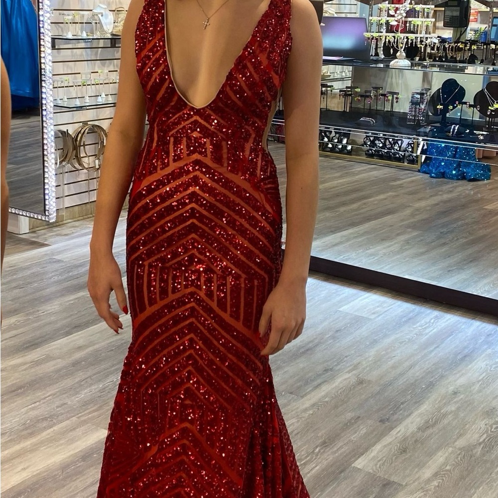Jovani red prom dress